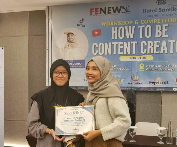 Konten Cinematik Kilat 1 Menit! Siswi SMP Muhammadiyah 7 Surabaya Buktikan Mental Juara di Kompetisi Content Creator