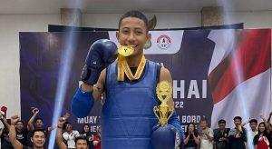 Tanding lawan mahasiswa : Afdal, Siswa SMP Muhammadiyah 7 raih Juarai 1 Muaythai